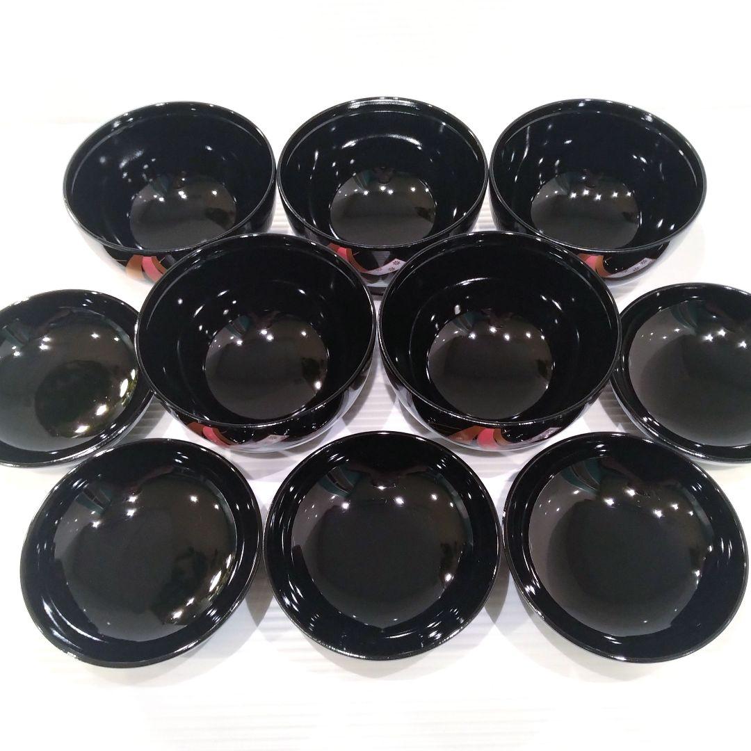 会津塗 金彩 結び 蓋付き 吸物椀 5客揃 金彩蒔絵 汁椀 御吸物椀 正月 漆器