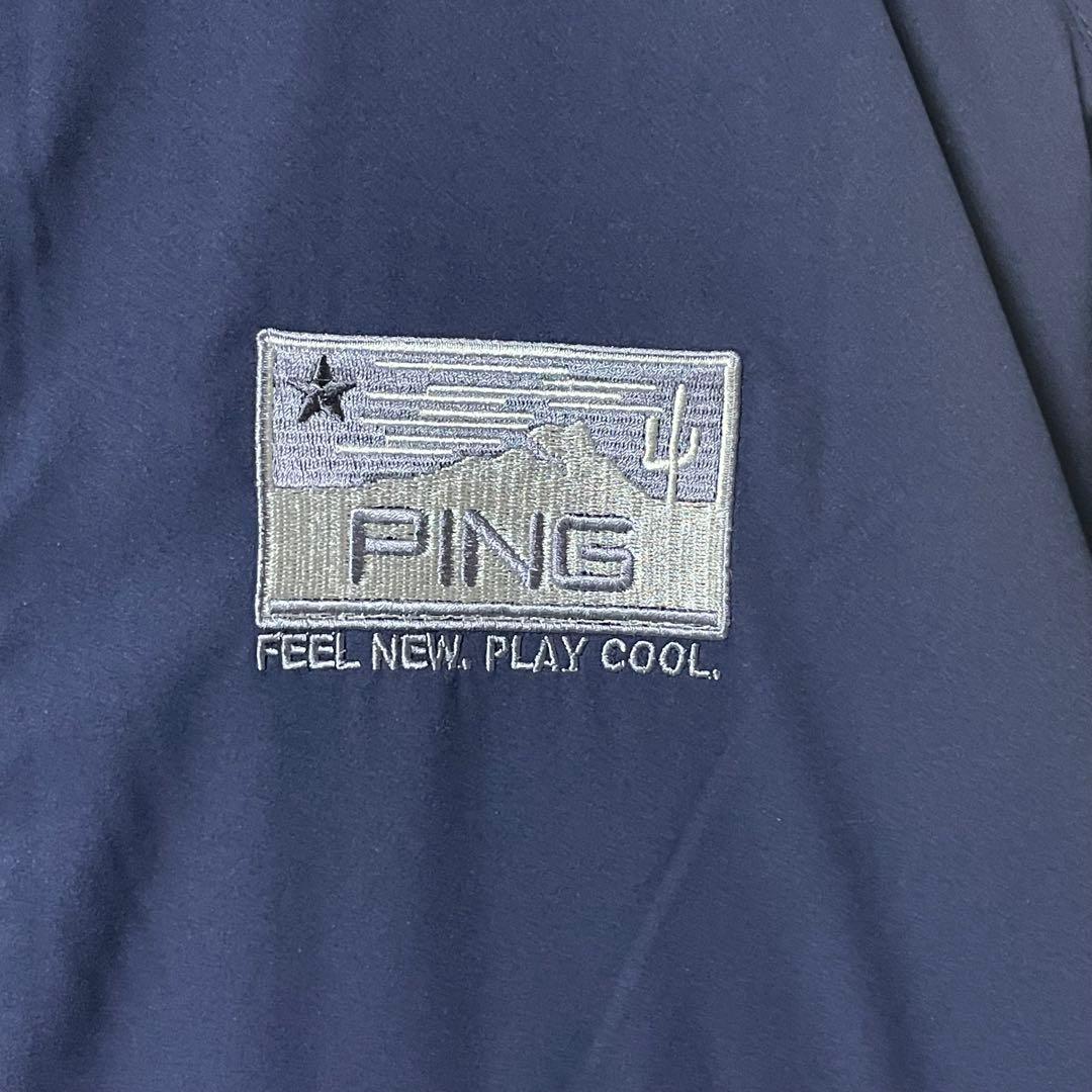 PING 3WAY ジャケット ブルゾン ライナーベスト フーディ 紺 LL