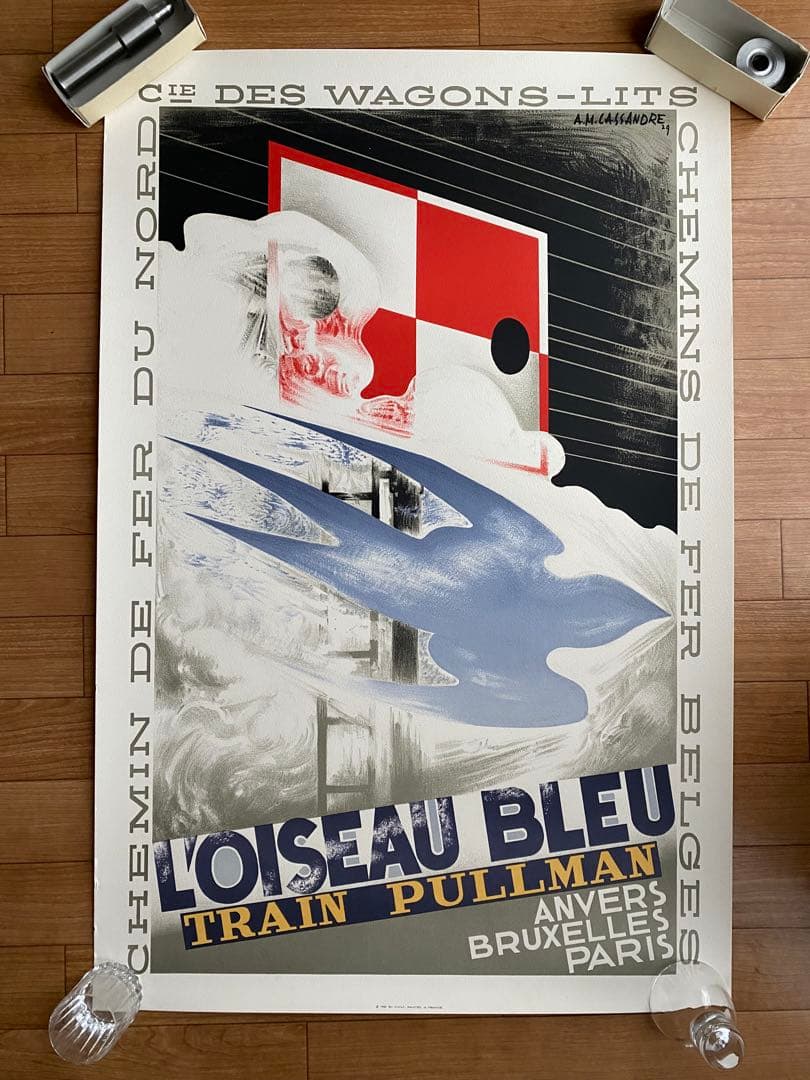 【匿名配送】カッサンドル ポスター ワゴン・リッツ（ロワゾー・ブルー）未使用