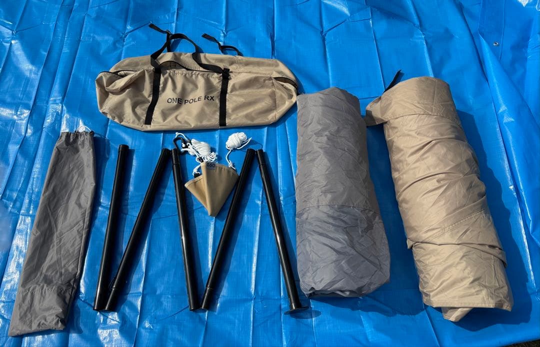 DOD★ワンポールテント★RX(L)〜純正トンガリハット付き！〜タン／ベージュ系