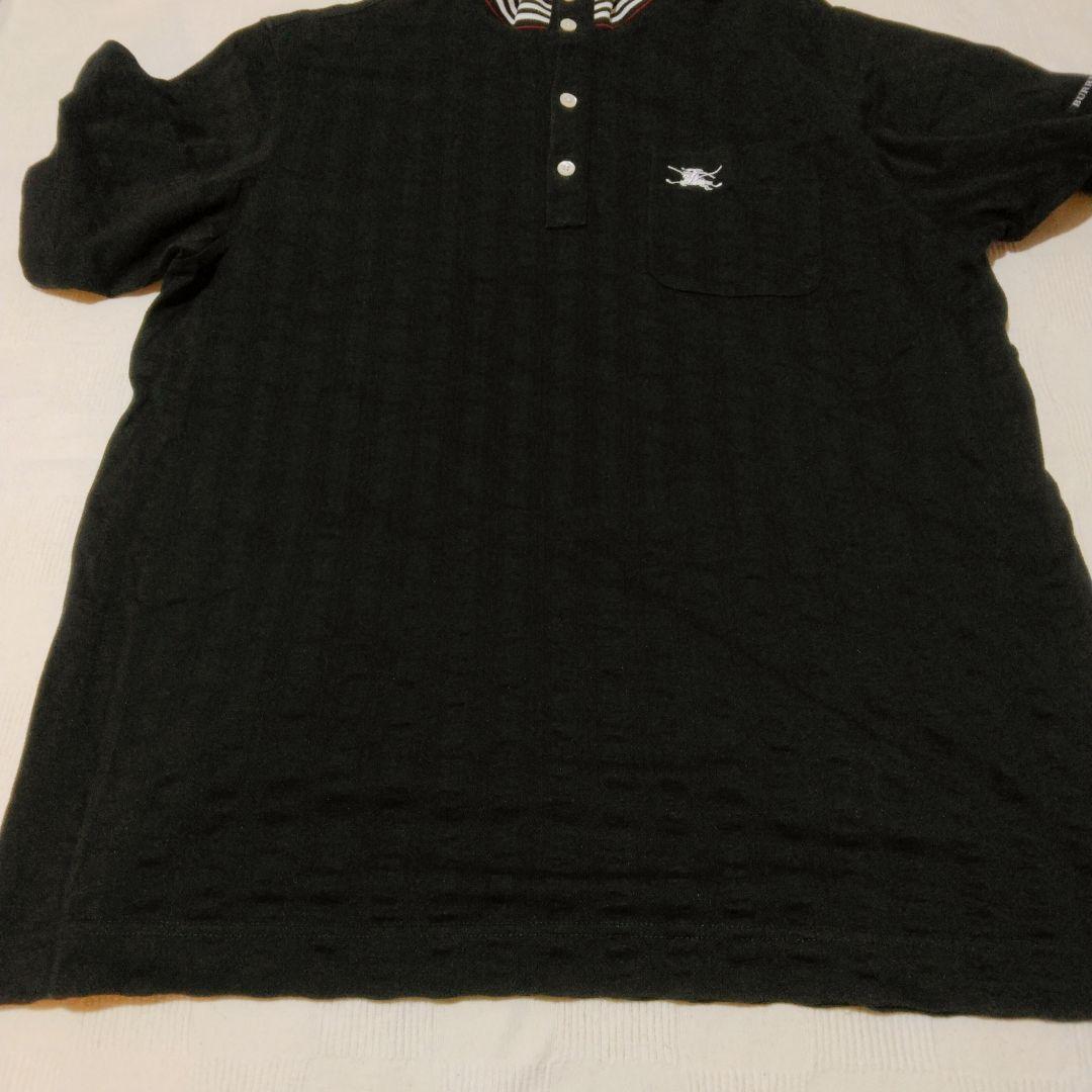 希少★BURBERRY GOLF ポロシャツ 襟ストライプ ホースロゴ L
