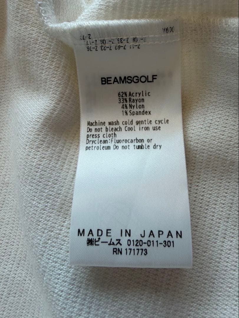 BEAMS GOLF タートルネック長袖シャツ ホワイト