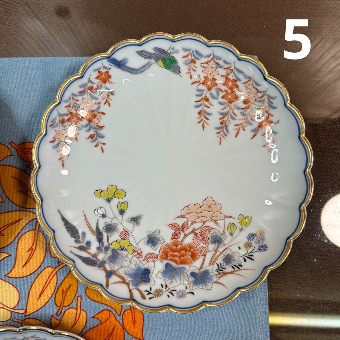 其泉　染錦君子紋　皿揃