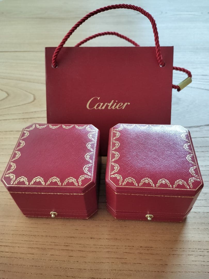 Cartier　カルティエ　【美品】　リングケース+外箱　各2個　＆　ミニ紙袋