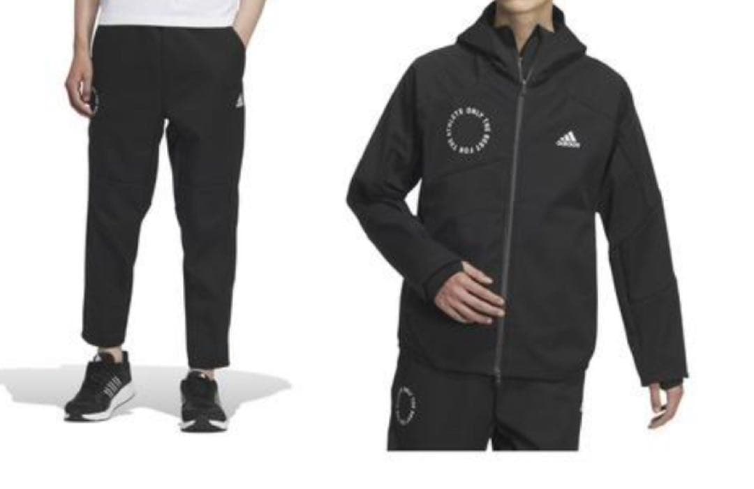 adidas 2024年秋冬モデル アディダス ウォームアップ 黒 上下セット