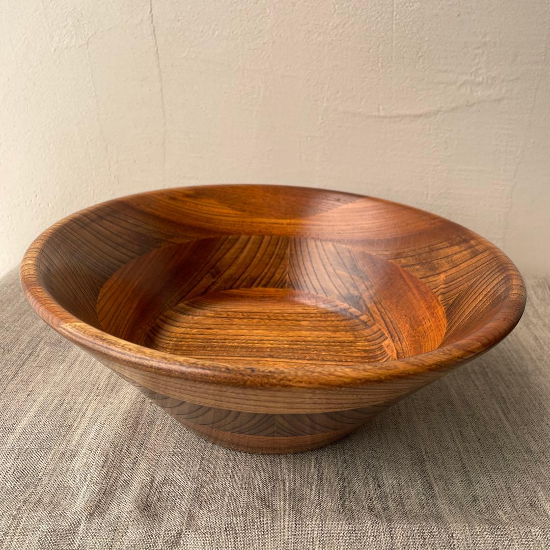 木製　寄木細工　サラダボウル　小田原　銘木　大型　フルーツボウル　盛り籠